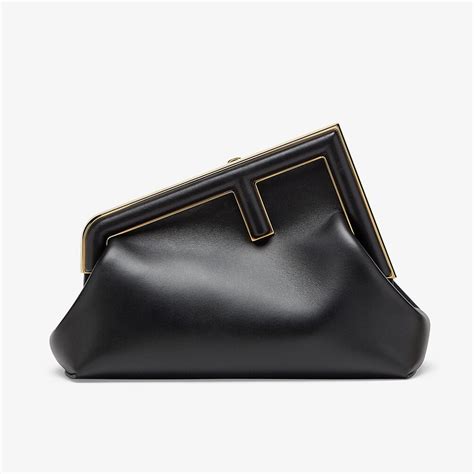 fendi first small black leather bag|fendi bag price list.